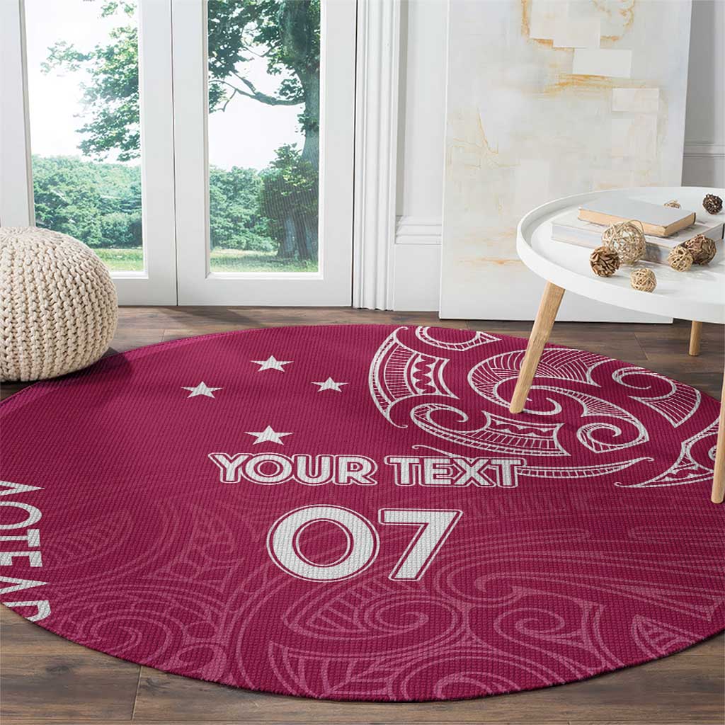 Personalised New Zealand Rugby Round Carpet Aotearoa Champions - Pink Version
