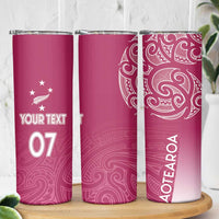 Personalised New Zealand Rugby Skinny Tumbler Aotearoa Champions - Pink Version