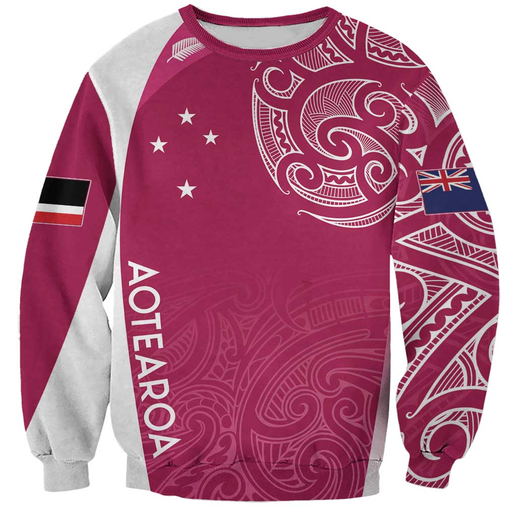 Personalised New Zealand Rugby Sweatshirt Aotearoa Champions - Pink Version