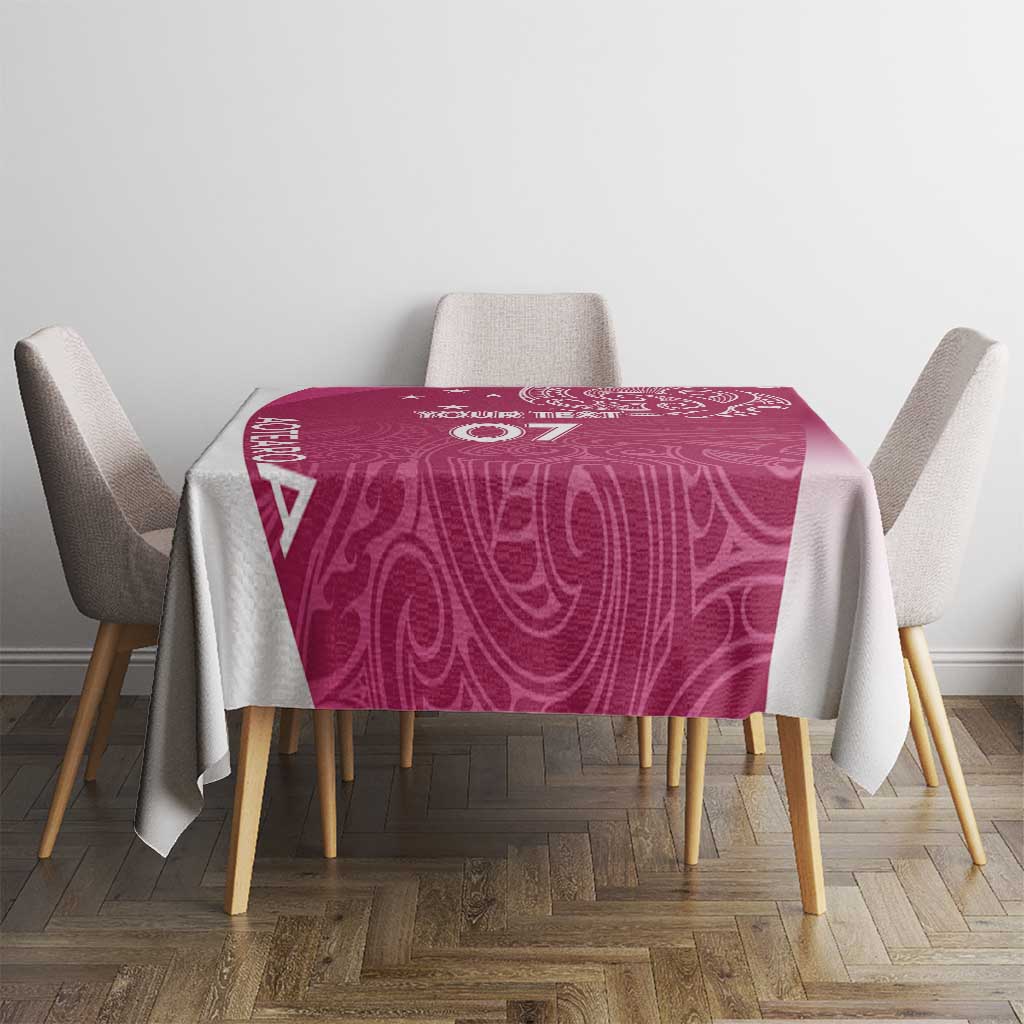 Personalised New Zealand Rugby Tablecloth Aotearoa Champions - Pink Version