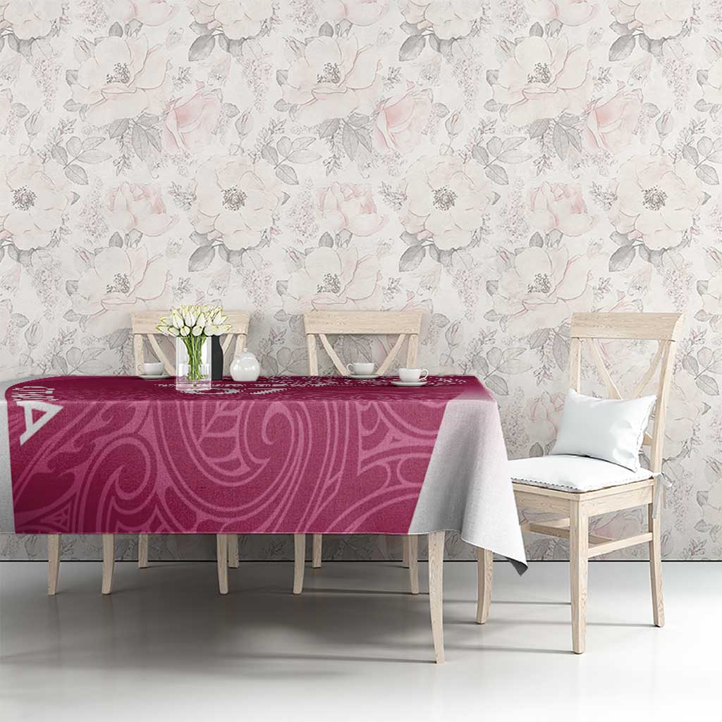 Personalised New Zealand Rugby Tablecloth Aotearoa Champions - Pink Version
