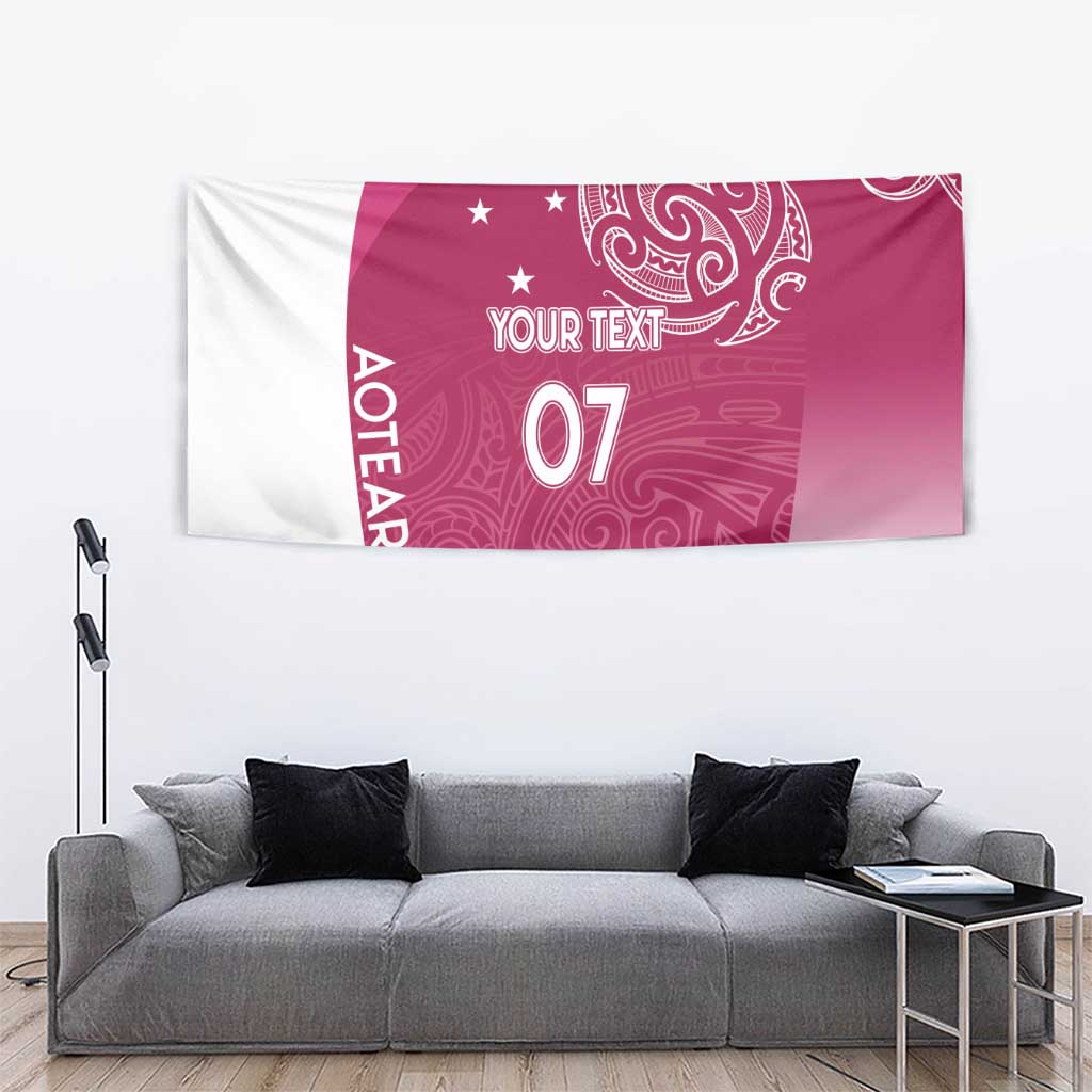 Personalised New Zealand Rugby Tapestry Aotearoa Champions - Pink Version
