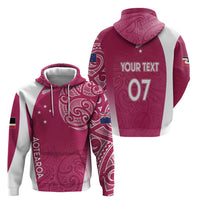Personalised New Zealand Rugby Zip Hoodie Aotearoa Champions - Pink Version