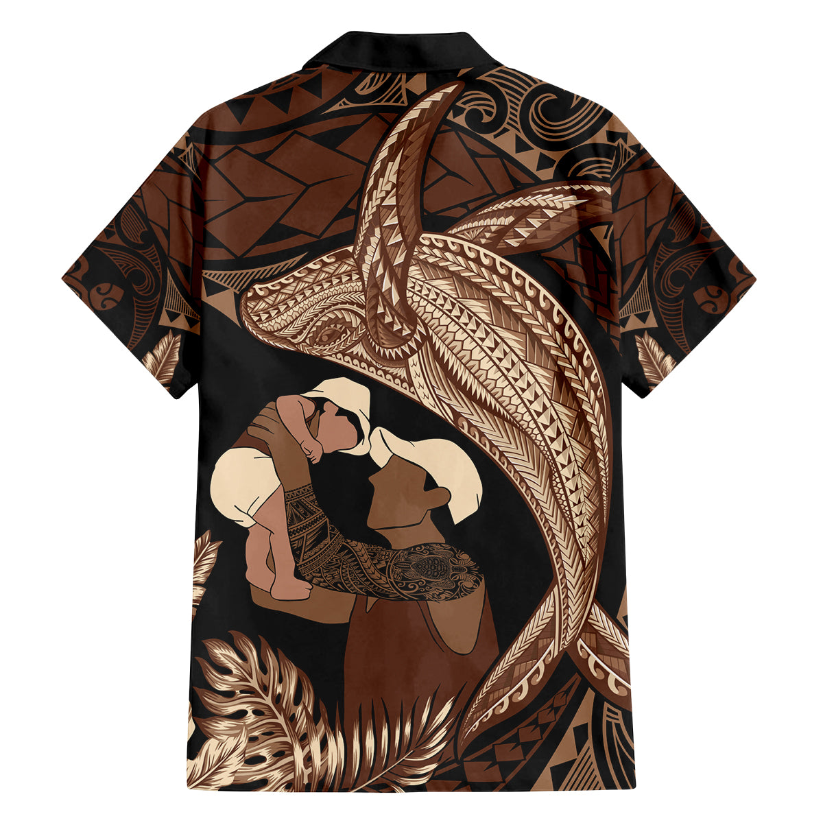 Father's Day Polynesian Pattern Family Matching Long Sleeve Bodycon Dress and Hawaiian Shirt Tropical Humpback Whale LT7 - Polynesian Pride