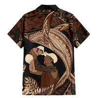 Father's Day Polynesian Pattern Family Matching Mermaid Dress and Hawaiian Shirt Tropical Humpback Whale
