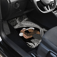 Father's Day Polynesian Pattern Car Mats Tropical Humpback Whale - Black