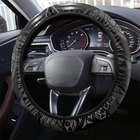 Father's Day Polynesian Pattern Steering Wheel Cover Tropical Humpback Whale - Black