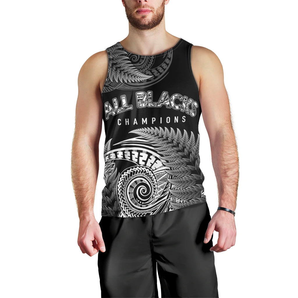 New Zealand Rugby 2023 Men Tank Top Aotearoa Silver Ferns Champions LT7 - Polynesian Pride