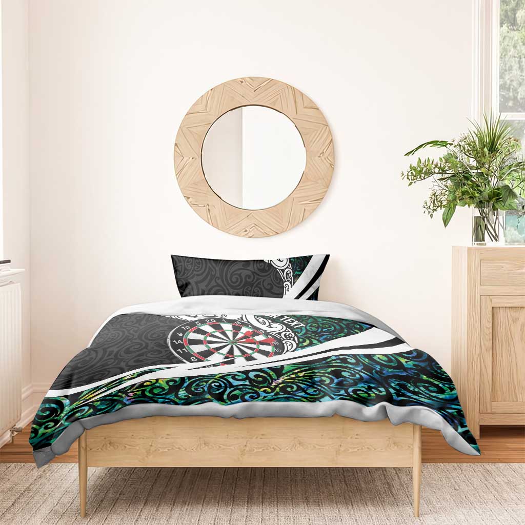 Personalized NZ Darts Bedding Set Paua Shell Maori Koru Whakairo - Polynesian Pride