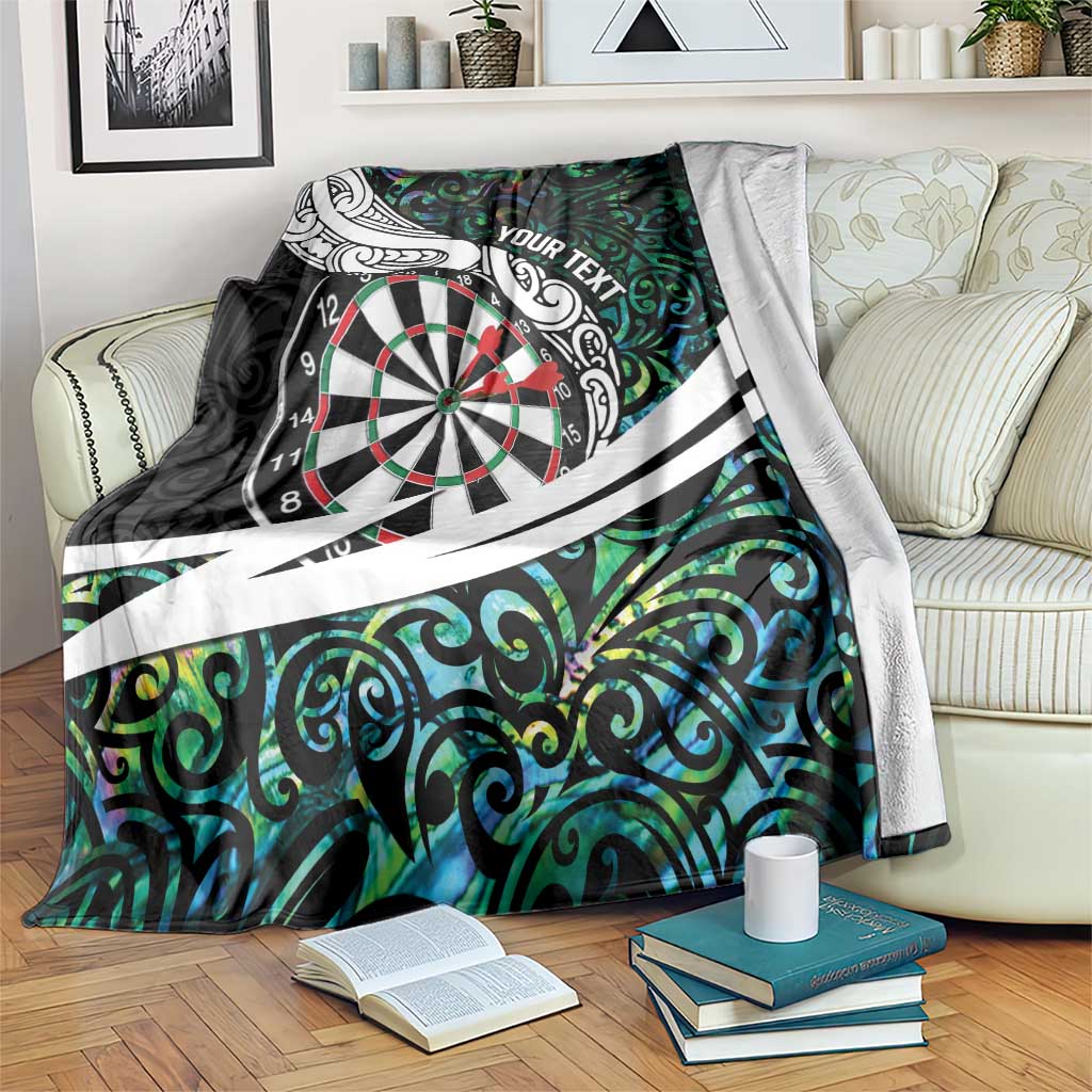 Personalized NZ Darts Blanket Paua Shell Maori Koru Whakairo - Polynesian Pride