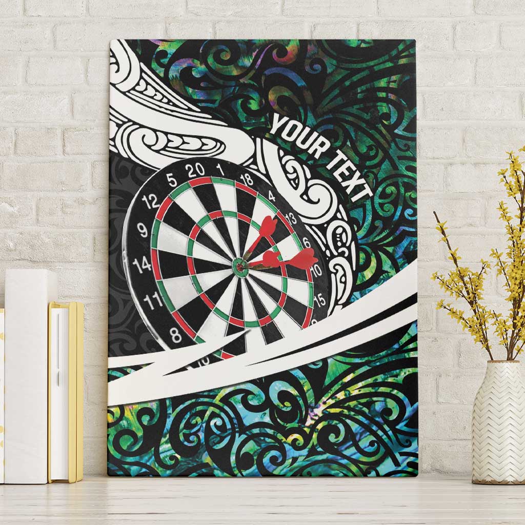 Personalized NZ Darts Canvas Wall Art Paua Shell Maori Koru Whakairo - Polynesian Pride