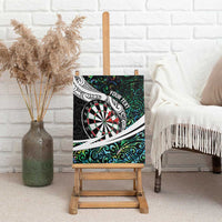 Personalized NZ Darts Canvas Wall Art Paua Shell Maori Koru Whakairo - Polynesian Pride
