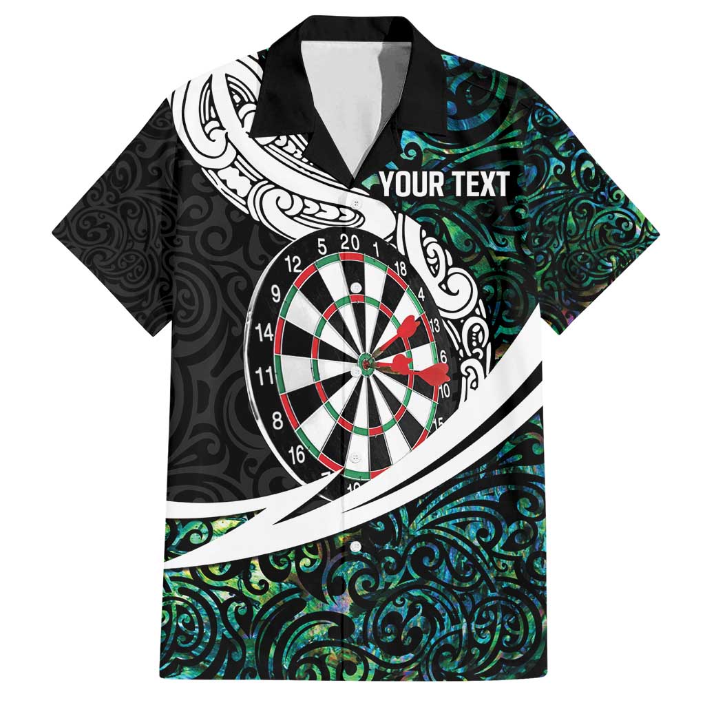 Personalized NZ Darts Family Matching Long Sleeve Bodycon Dress and Hawaiian Shirt Paua Shell Maori Koru Whakairo - Polynesian Pride