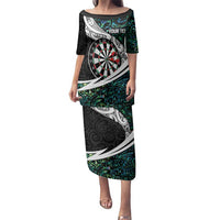 Personalized NZ Darts Family Matching Puletasi and Hawaiian Shirt Paua Shell Maori Koru Whakairo - Polynesian Pride