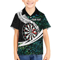 Personalized NZ Darts Family Matching Puletasi and Hawaiian Shirt Paua Shell Maori Koru Whakairo - Polynesian Pride