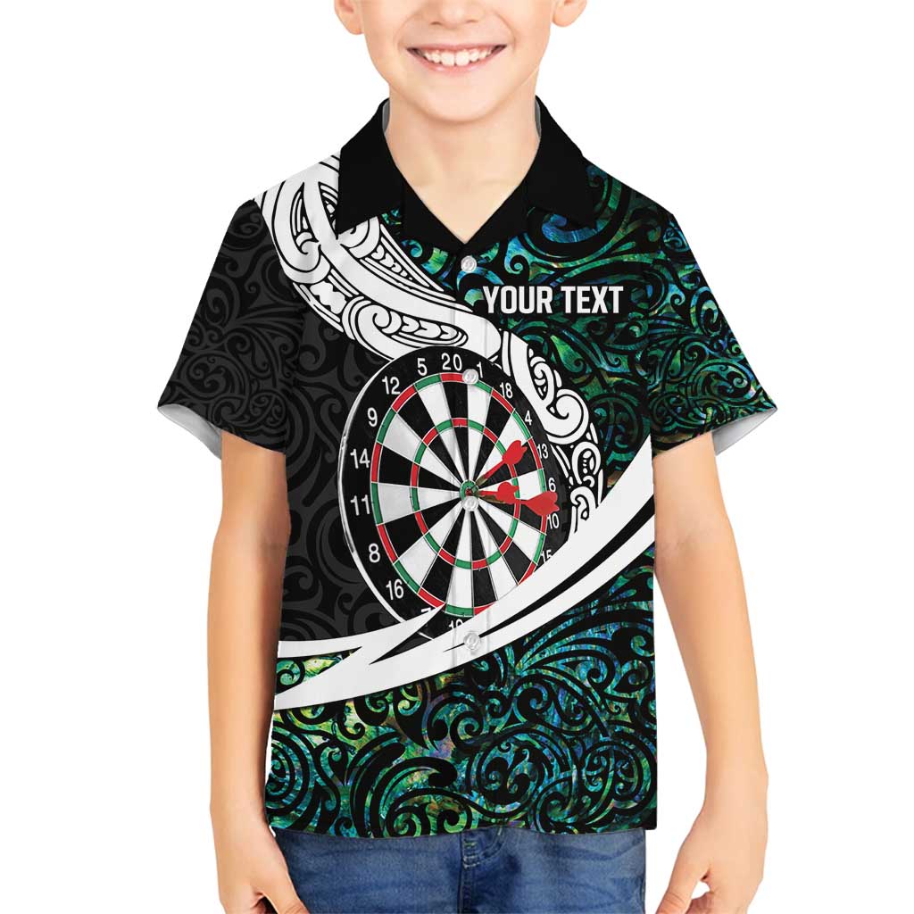 Personalized NZ Darts Family Matching Tank Maxi Dress and Hawaiian Shirt Paua Shell Maori Koru Whakairo - Polynesian Pride