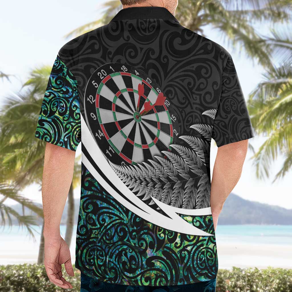 Personalized NZ Darts Hawaiian Shirt Paua Shell Maori Koru Whakairo - Polynesian Pride