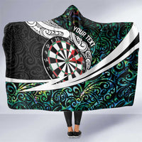 Personalized NZ Darts Hooded Blanket Paua Shell Maori Koru Whakairo - Polynesian Pride