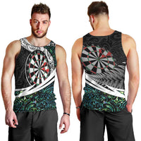 Personalized NZ Darts Men Tank Top Paua Shell Maori Koru Whakairo - Polynesian Pride