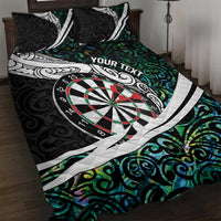 Personalized NZ Darts Quilt Bed Set Paua Shell Maori Koru Whakairo - Polynesian Pride