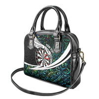 Personalized NZ Darts Shoulder Handbag Paua Shell Maori Koru Whakairo - Polynesian Pride