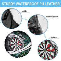 Personalized NZ Darts Spare Tire Cover Paua Shell Maori Koru Whakairo - Polynesian Pride