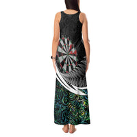 Personalized NZ Darts Tank Maxi Dress Paua Shell Maori Koru Whakairo - Polynesian Pride