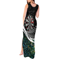Personalized NZ Darts Tank Maxi Dress Paua Shell Maori Koru Whakairo - Polynesian Pride