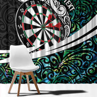 Personalized NZ Darts Window Curtain Paua Shell Maori Koru Whakairo - Polynesian Pride