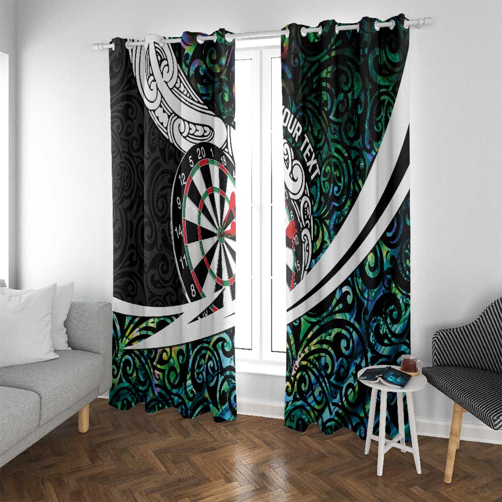 Personalized NZ Darts Window Curtain Paua Shell Maori Koru Whakairo - Polynesian Pride
