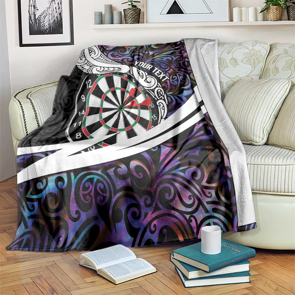 Personalized NZ Darts Blanket Paua Shell Maori Koru Whakairo - Purple - Polynesian Pride