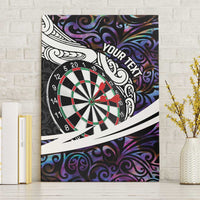 Personalized NZ Darts Canvas Wall Art Paua Shell Maori Koru Whakairo - Purple - Polynesian Pride