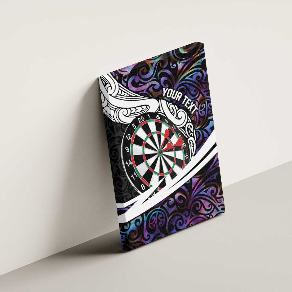Personalized NZ Darts Canvas Wall Art Paua Shell Maori Koru Whakairo - Purple - Polynesian Pride