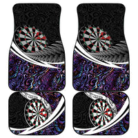 Personalized NZ Darts Car Mats Paua Shell Maori Koru Whakairo - Purple - Polynesian Pride