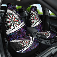 Personalized NZ Darts Car Seat Cover Paua Shell Maori Koru Whakairo - Purple - Polynesian Pride
