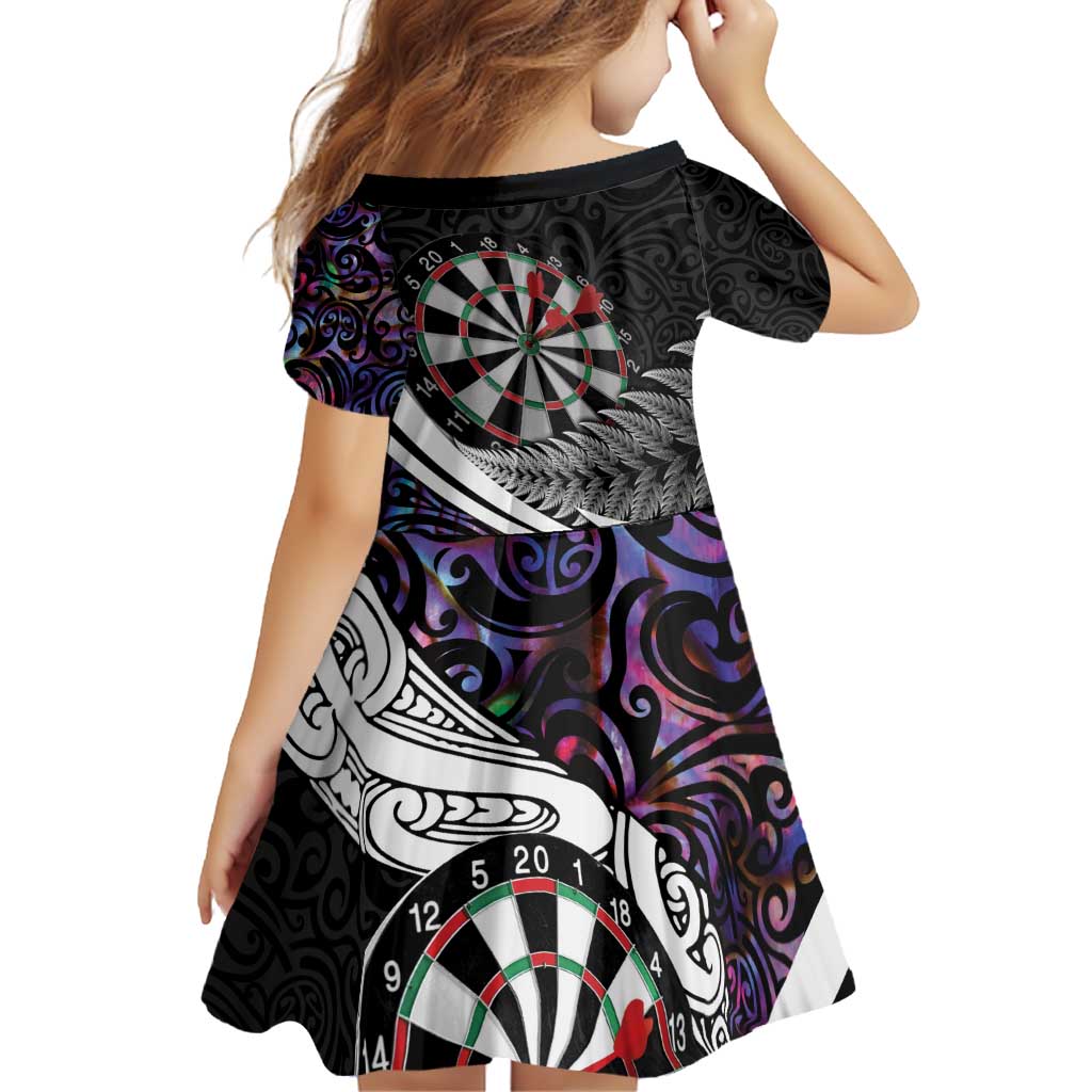 Personalized NZ Darts Family Matching Puletasi and Hawaiian Shirt Paua Shell Maori Koru Whakairo - Purple - Polynesian Pride