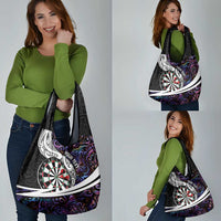 Personalized NZ Darts Grocery Bag Paua Shell Maori Koru Whakairo - Purple - Polynesian Pride