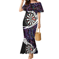 Personalized NZ Darts Mermaid Dress Paua Shell Maori Koru Whakairo - Purple - Polynesian Pride