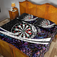 Personalized NZ Darts Quilt Bed Set Paua Shell Maori Koru Whakairo - Purple - Polynesian Pride