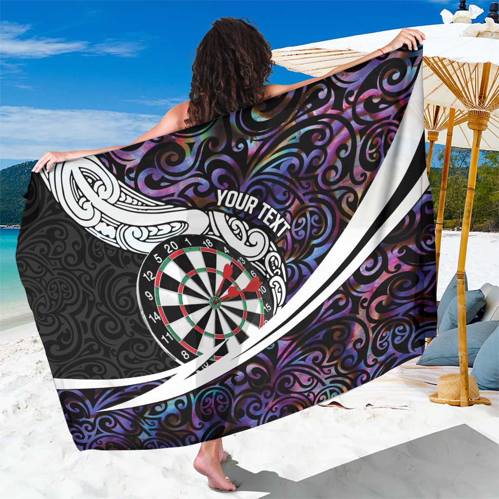 Personalized NZ Darts Sarong Paua Shell Maori Koru Whakairo - Purple - Polynesian Pride