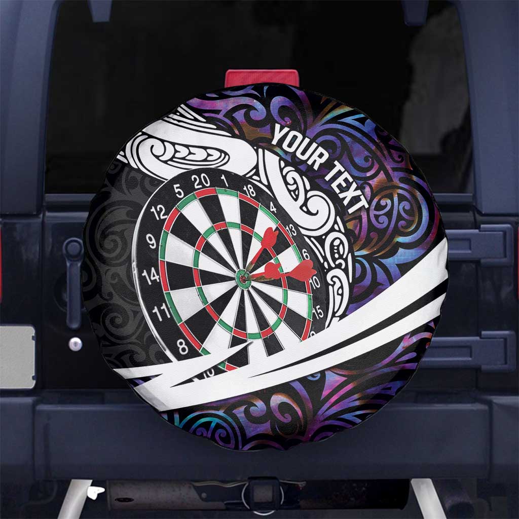 Personalized NZ Darts Spare Tire Cover Paua Shell Maori Koru Whakairo - Purple - Polynesian Pride