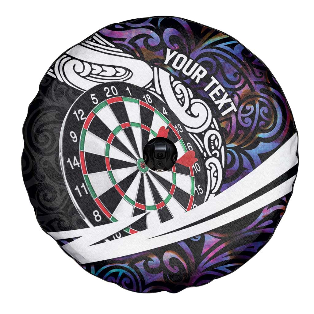 Personalized NZ Darts Spare Tire Cover Paua Shell Maori Koru Whakairo - Purple - Polynesian Pride