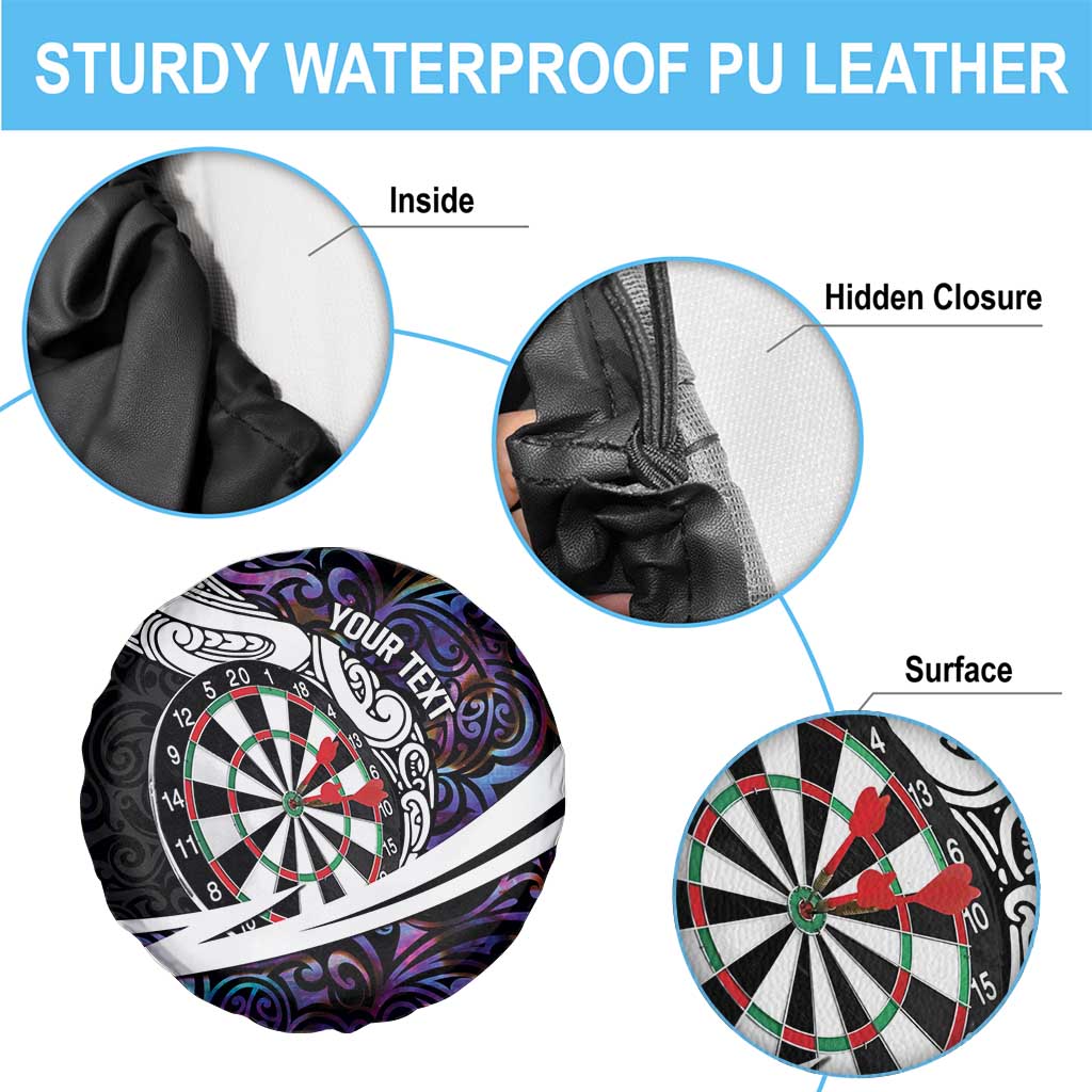 Personalized NZ Darts Spare Tire Cover Paua Shell Maori Koru Whakairo - Purple - Polynesian Pride