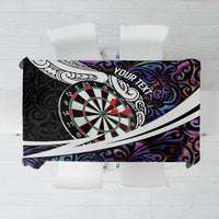 Personalized NZ Darts Tablecloth Paua Shell Maori Koru Whakairo - Purple - Polynesian Pride