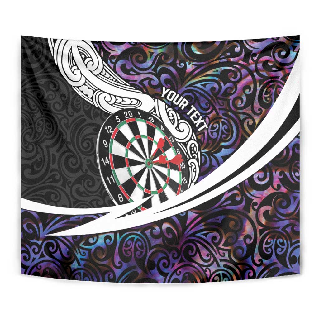 Personalized NZ Darts Tapestry Paua Shell Maori Koru Whakairo - Purple - Polynesian Pride