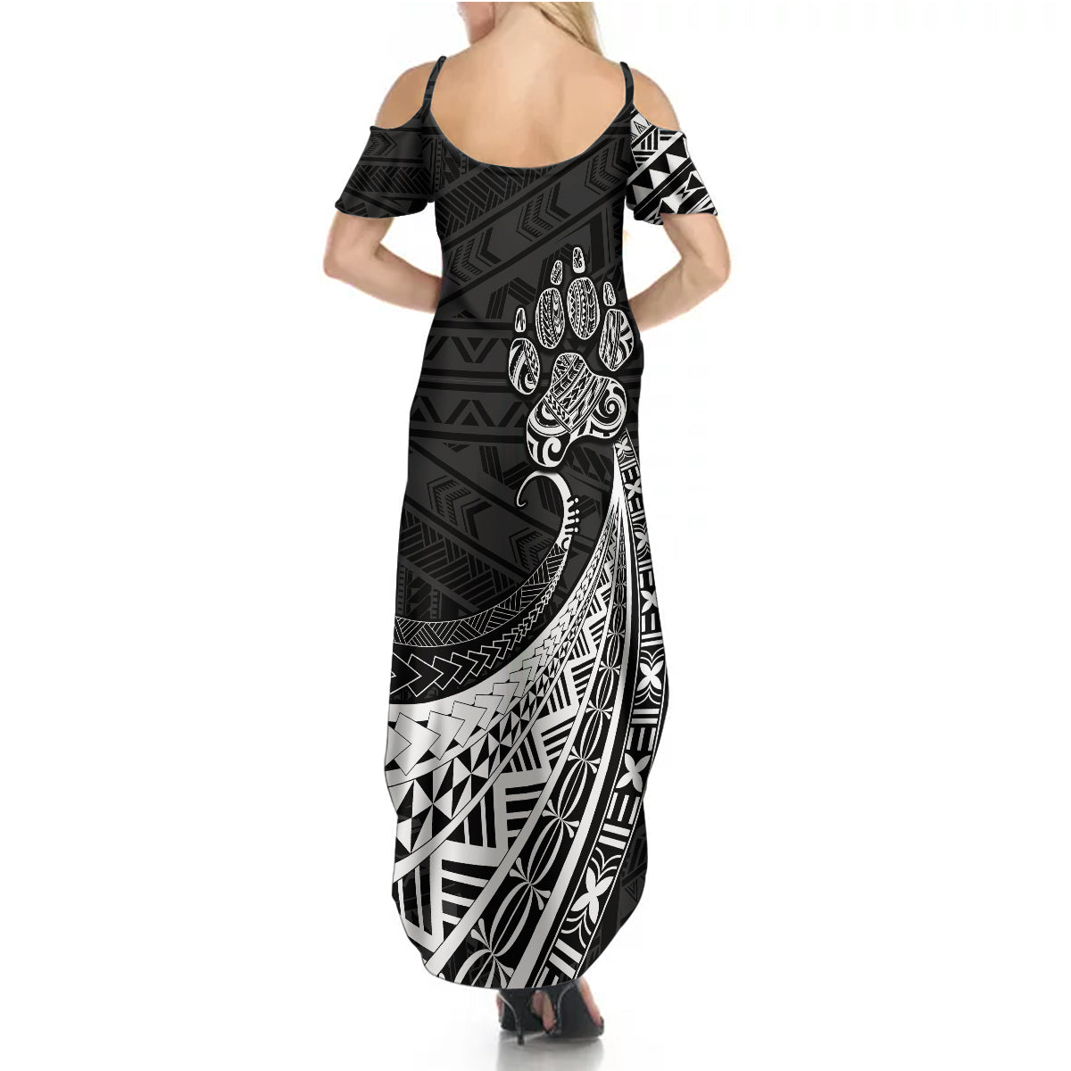 Personalised Polynesian Summer Maxi Dress Bulldog With Polynesian Patterns LT7 - Polynesian Pride