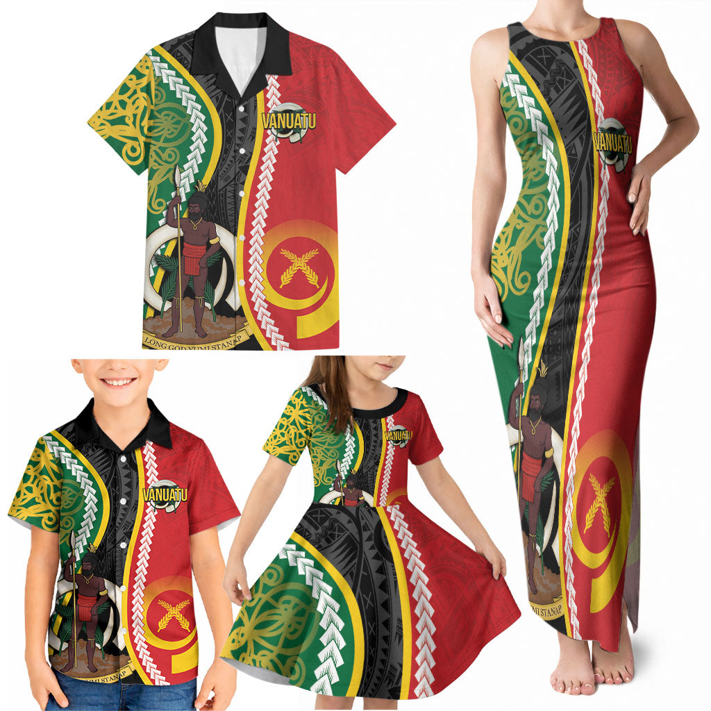 Ni-Vanuatu Indipendens Dei Celebretem Family Matching Tank Maxi Dress and Hawaiian Shirt Yumi Yumi Yumi