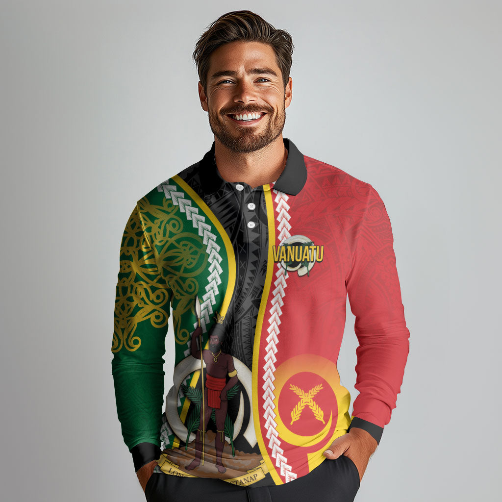 Ni-Vanuatu Indipendens Dei Celebretem Long Sleeve Polo Shirt Yumi Yumi Yumi LT7 - Polynesian Pride