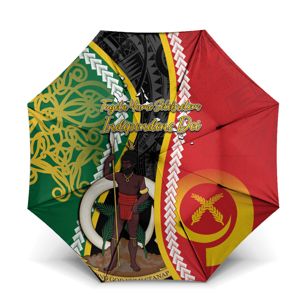 Ni-Vanuatu Indipendens Dei Celebretem Umbrella Yumi Yumi Yumi LT7 One Size Folded 11.42 inch Opened Diameter 37.4 inch Multicolor - Polynesian Pride