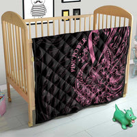 Polynesian Pink Power Quilt Breast Cancer Ribbon Turtle and Flowers LT7 - Polynesian Pride